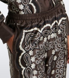 Nili Lotan Morgan printed silk twill wide-leg pants