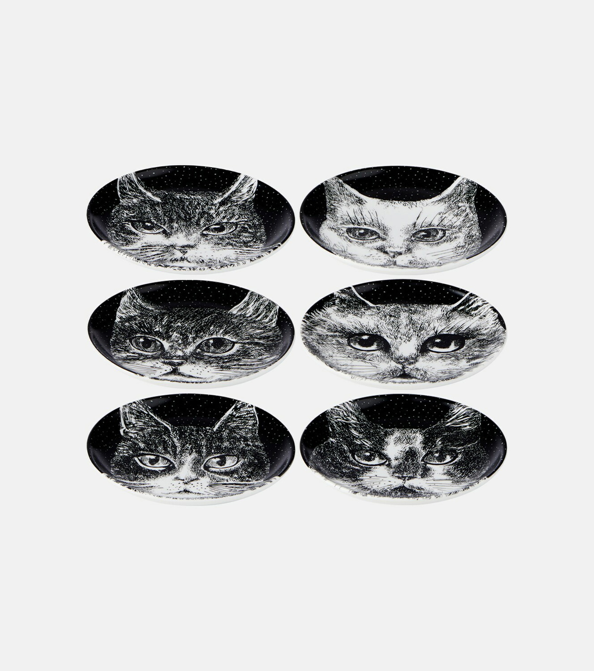 Fornasetti High Fidelity set of 6 porcelain coasters