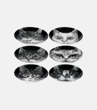 Fornasetti High Fidelity set of 6 porcelain coasters