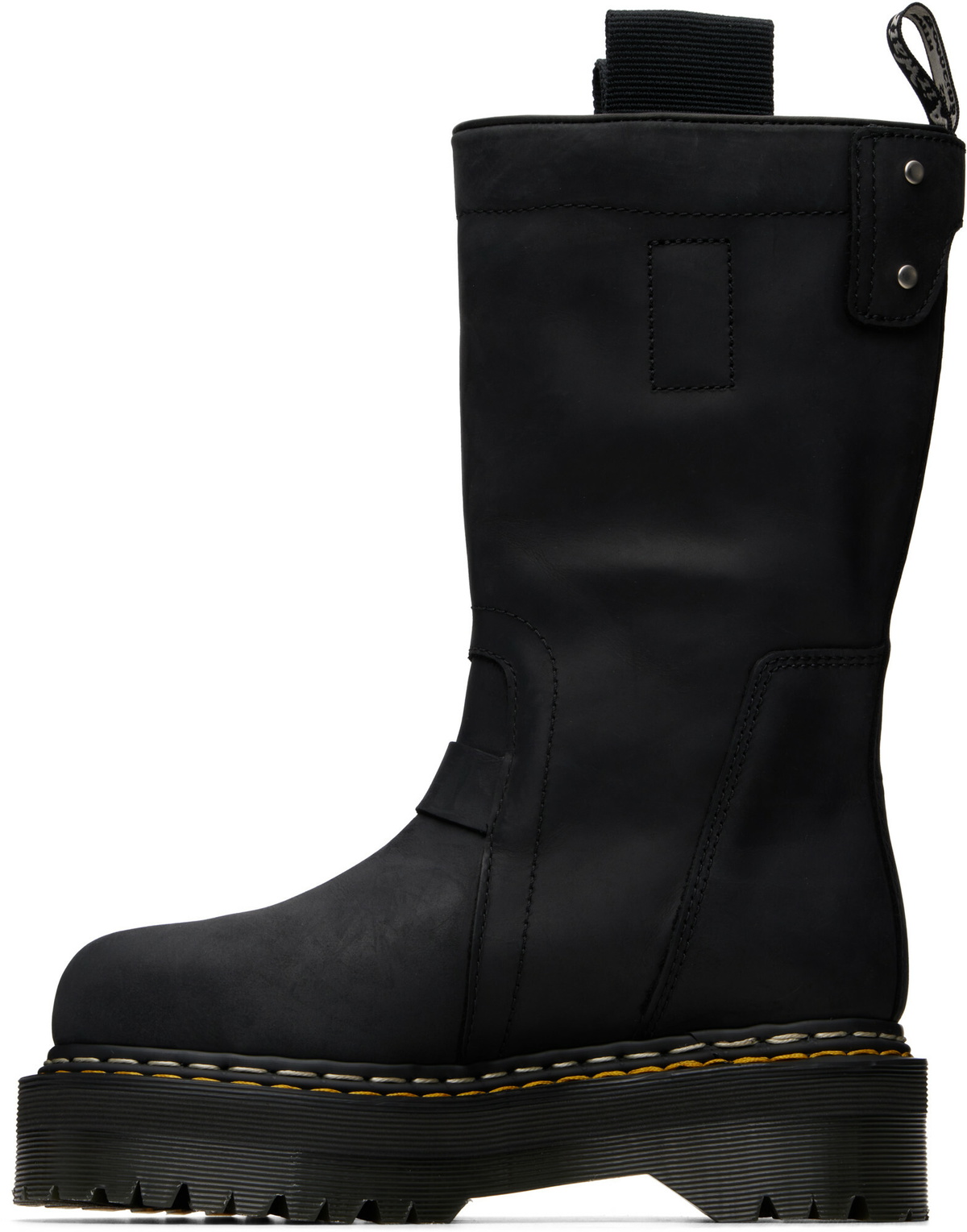Rick Owens Black Dr. Martens Edition Quad Sole Pull On Boots