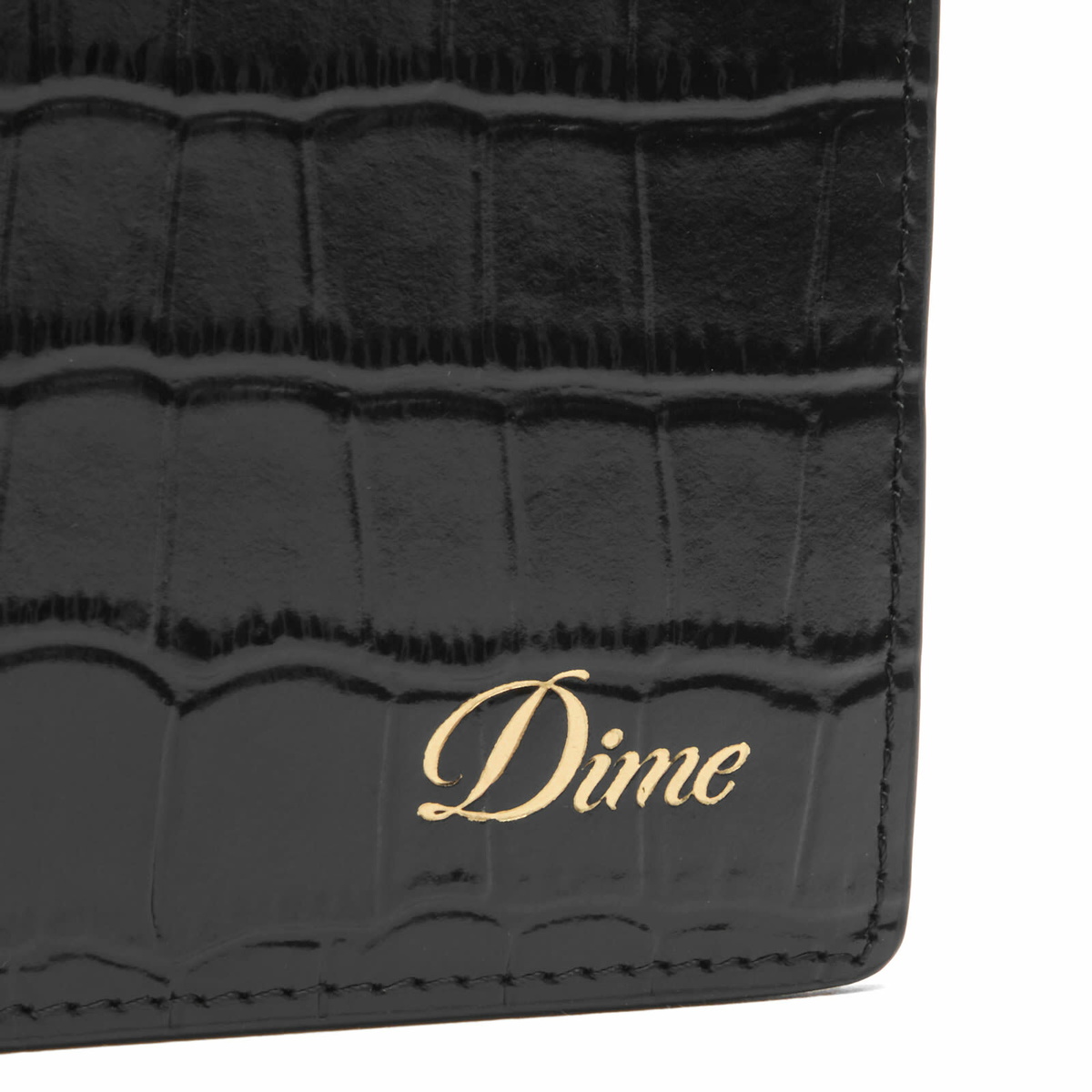 Dime Men's Croc Bifold Wallet in Black 