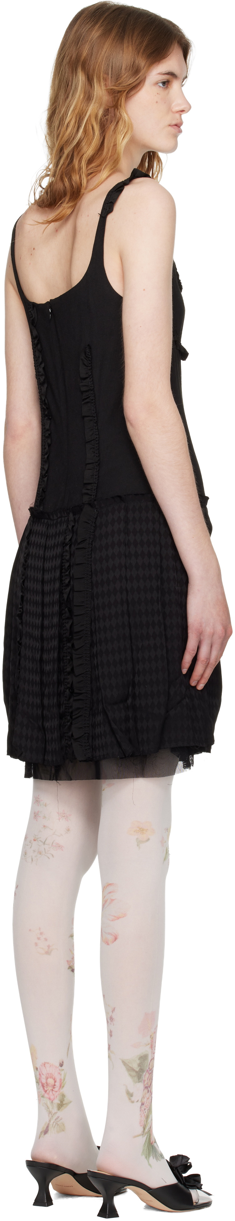 OPEN YY Black Flapper Pleats Midi Dress