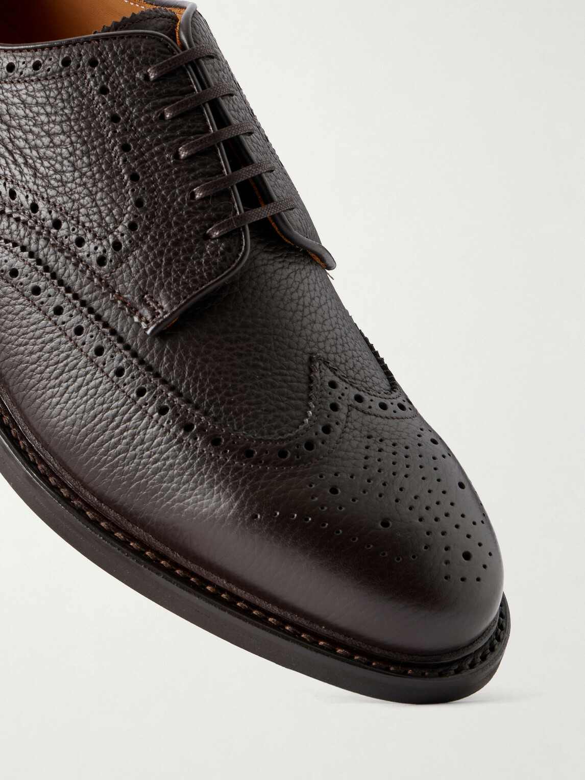 MORJAS - The Derby Full-Grain Leather Brogues - Brown