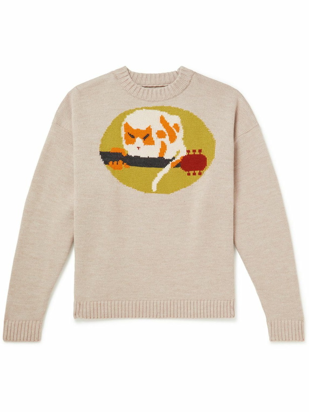 Photo: KAPITAL - Fat Cat Intarsia Sweater - Neutrals