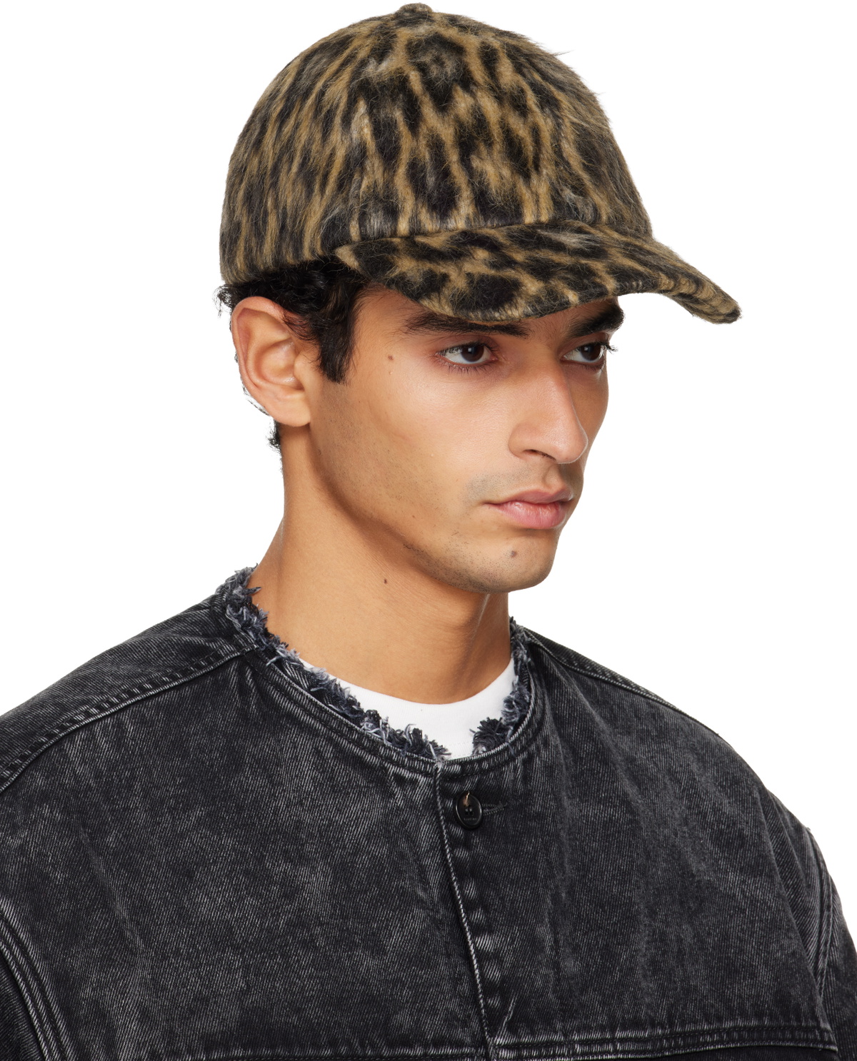 Lanvin Brown Leopard Print Cap