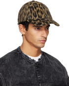 Lanvin Brown Leopard Print Cap