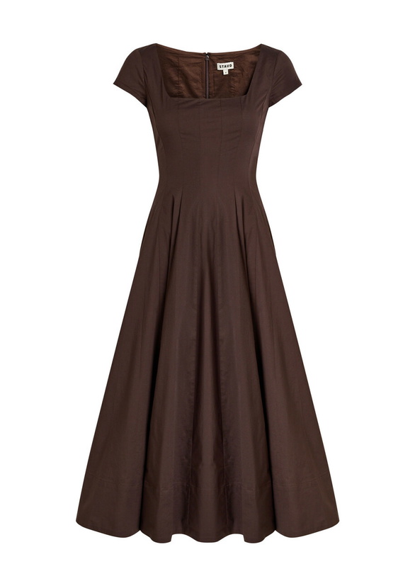 staud faux leather dress Staud Phare Leather Dress Truffle main image 0
