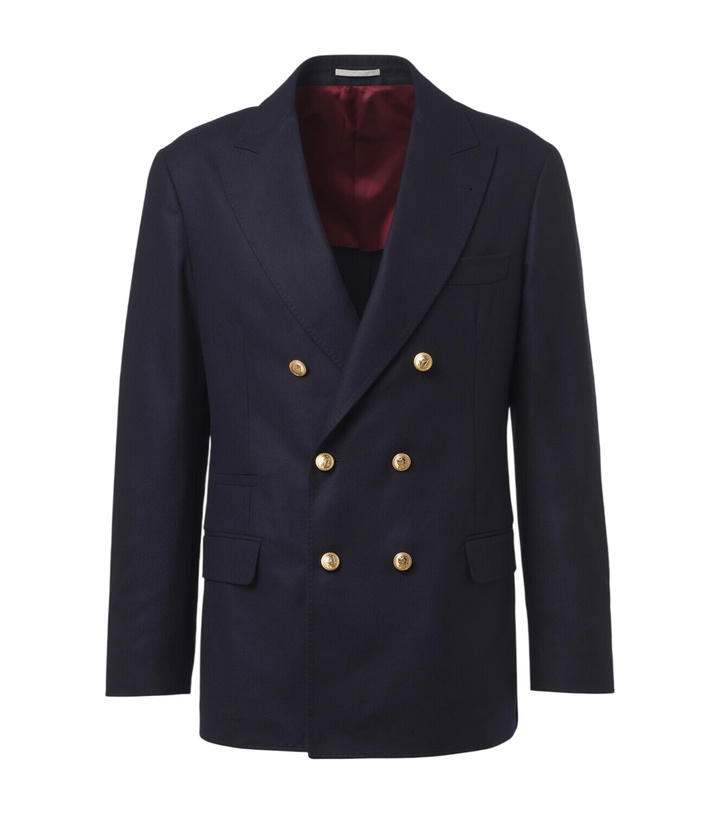 Photo: Brunello Cucinelli Double-breasted virgin wool blazer