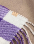 Woolrich Double-sided Wool Check Scar Womens Scarf in Purple