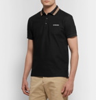 Burberry - Contrast-Tipped Cotton-Piqué Polo Shirt - Black