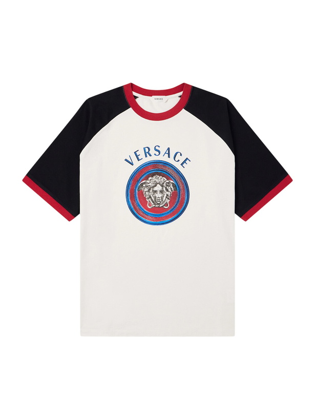 Photo: Versace - Logo-Print Cotton-Jersey T-Shirt - White