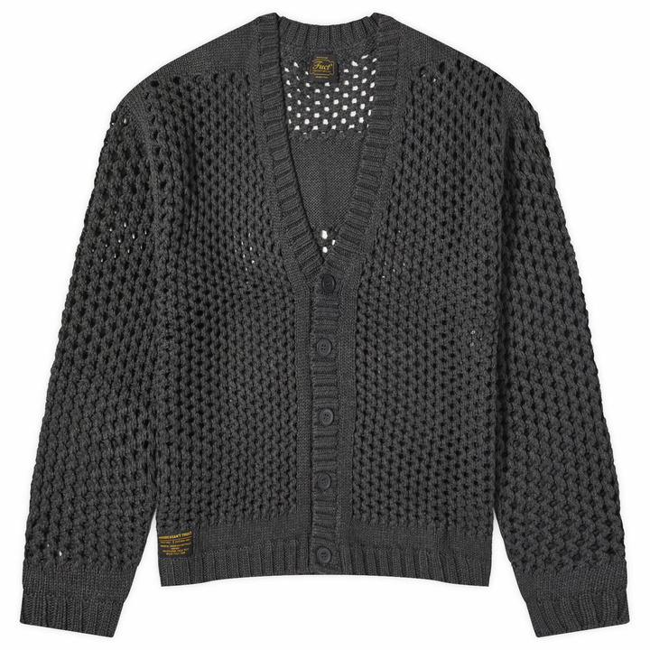 Photo: FUCT Men's Drop Stitch Cardigan in Dark Grey