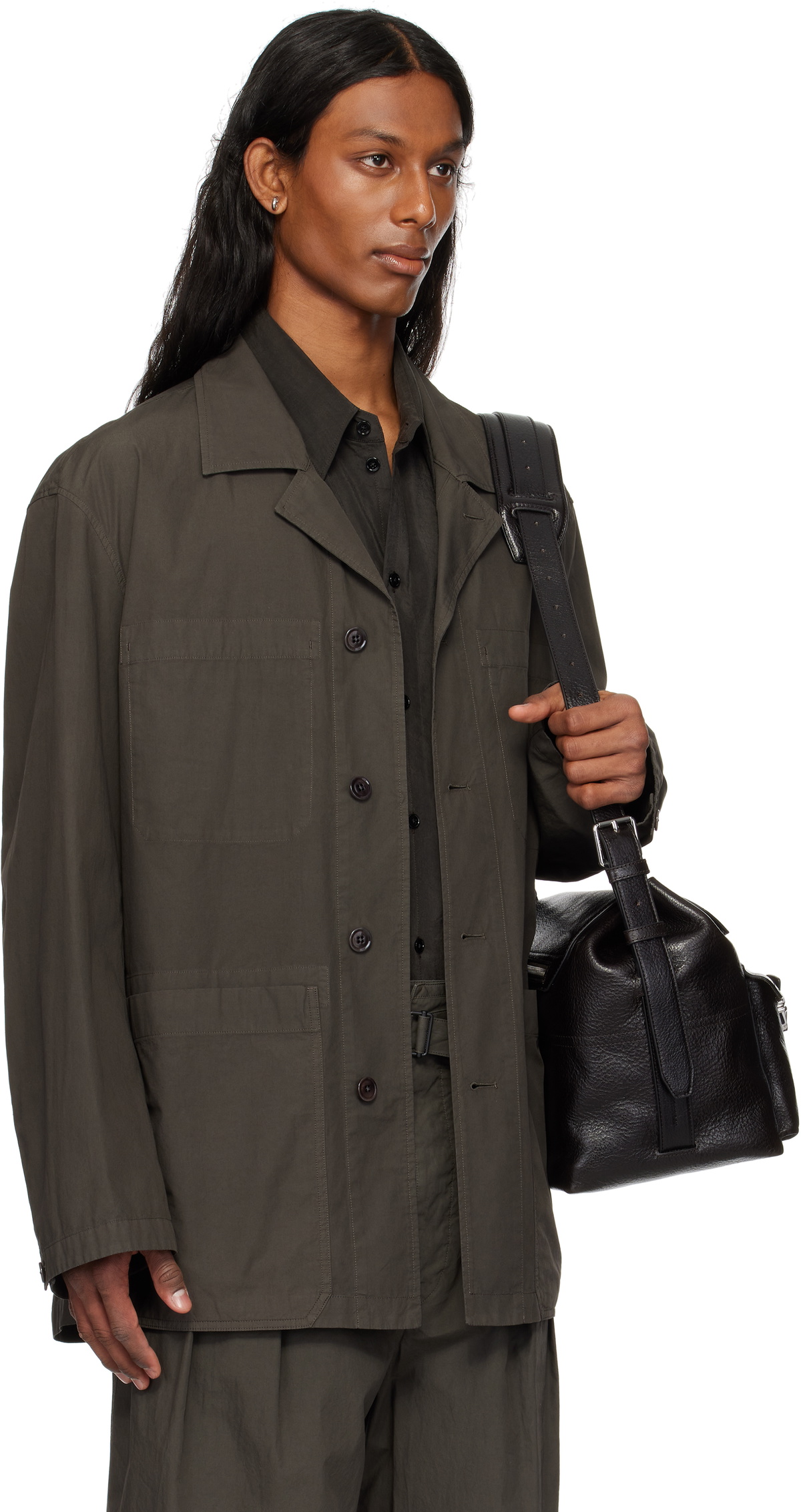 LEMAIRE Brown Workwear Shirt Jacket Lemaire