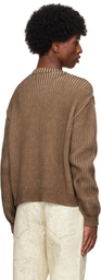 GUESS USA Brown Vintage Washed Crewneck Sweater