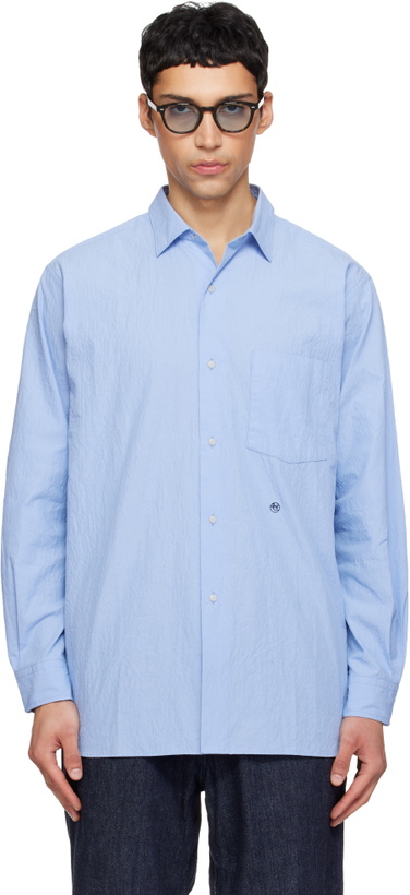 Photo: nanamica Blue Regular Collar Wind Shirt