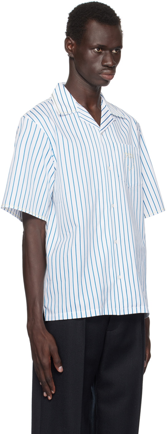 トップス 2016AW MARNI Asymmetry Stripe Shirt Marni Blue & White Striped Shirt Marni