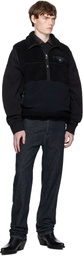 Toga Virilis Black Wool Jersey Vest