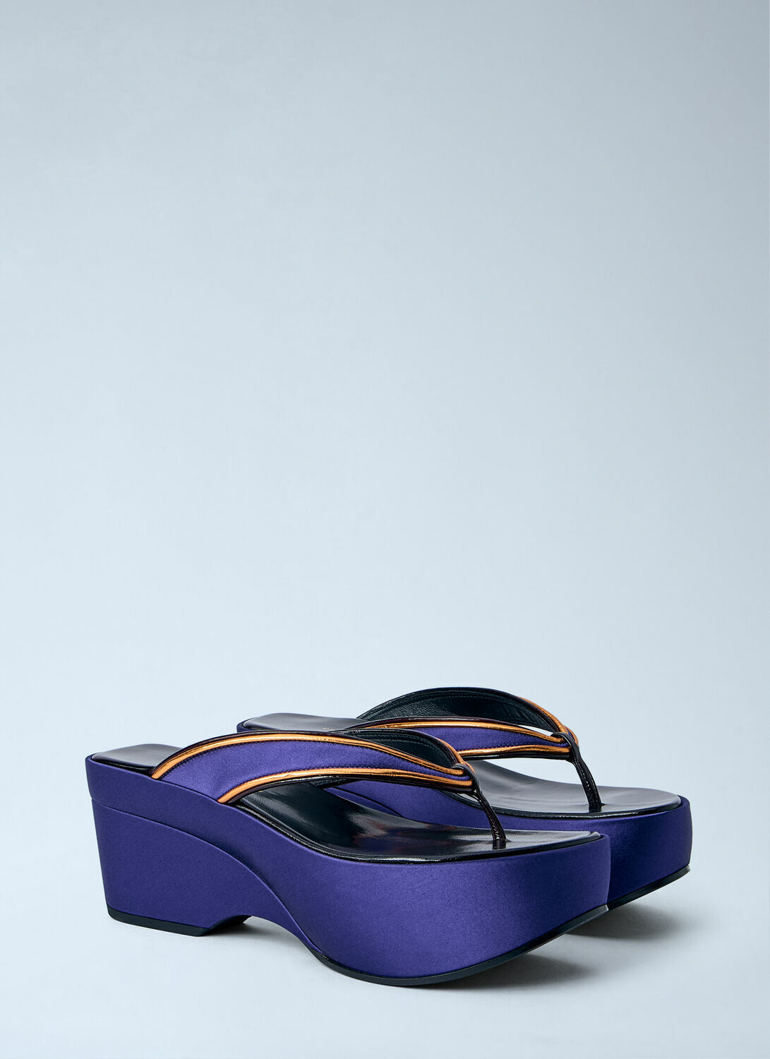 Dries Van Noten Satin Platform Thong Sandals