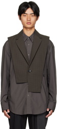 Feng Chen Wang Khaki Blazer Collar Waistcoat