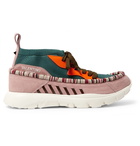 Valentino - Valentino Garavani Heroes Tribe 1 Leather-Trimmed Suede and Mesh Sneakers - Men - Pink