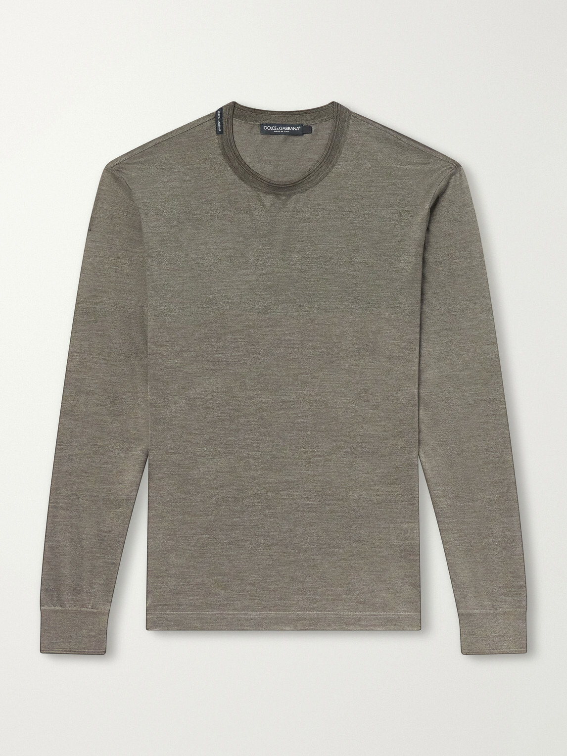 Dolce&Gabbana - Pastello Silk-Jersey T-Shirt - Green