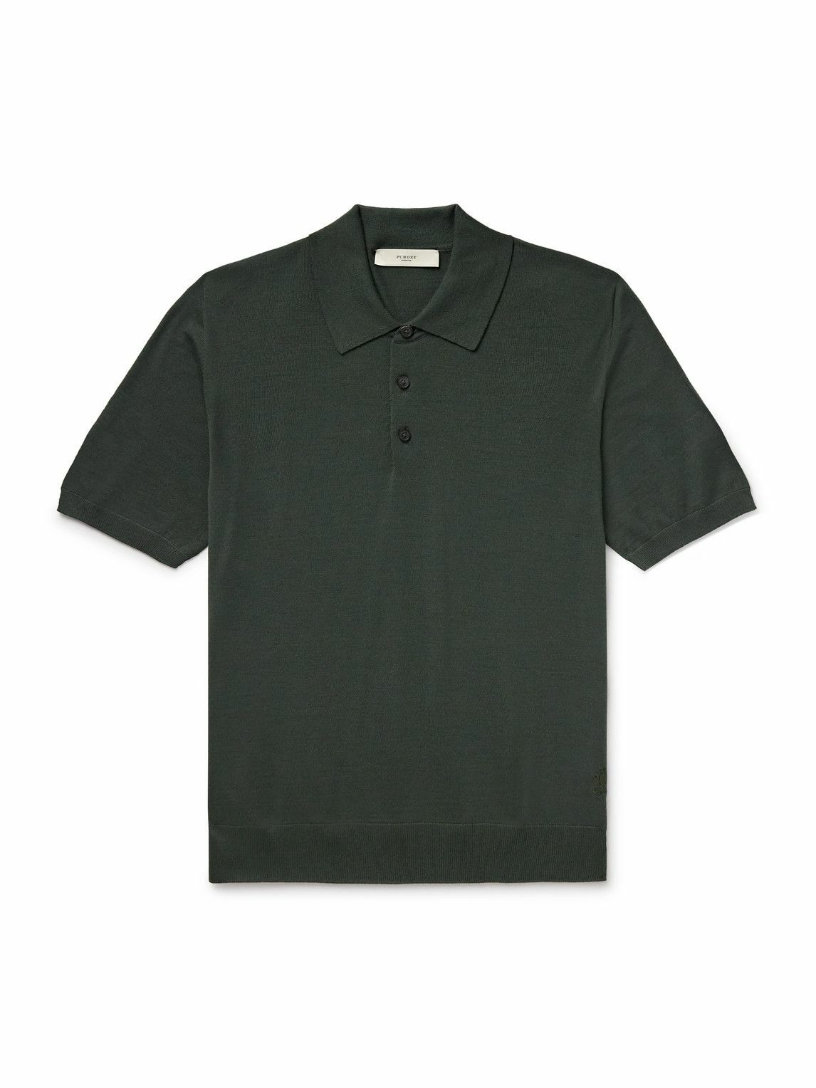 Purdey - Tantallon Slim-Fit Merino Wool Polo Shirt - Green