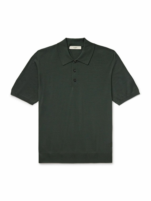 Photo: Purdey - Tantallon Slim-Fit Merino Wool Polo Shirt - Green