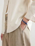 Bottega Veneta - Braided Leather and Sterling Silver Bracelet - Blue