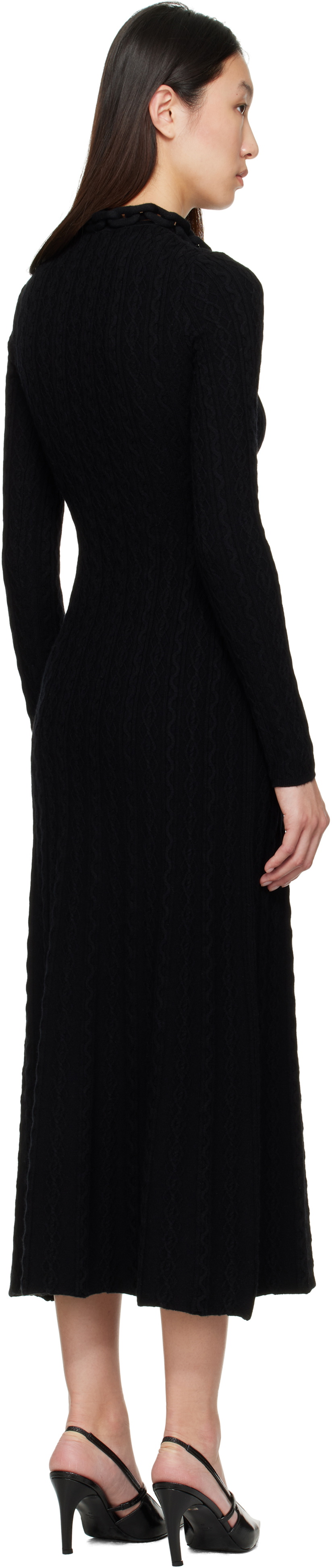 Rabanne Black Wool Maxi Dress