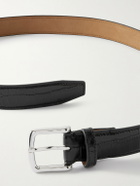 George Cleverley - 3cm Croc-Effect Leather Belt - Black