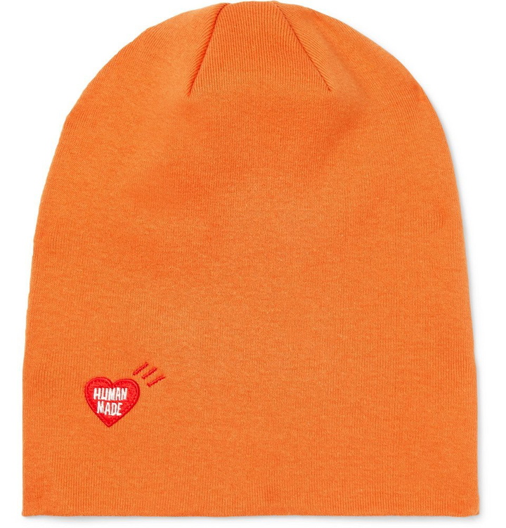 Photo: Human Made - Logo-Appliquéd Cotton Beanie - Orange