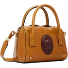 Versace Tan Roomy Small Leather Boston Bag