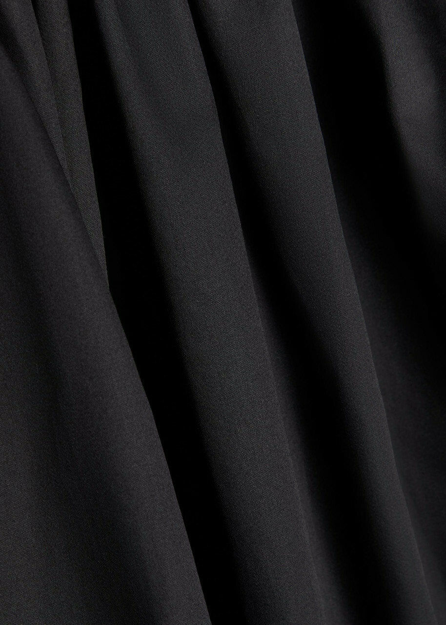Tove Amina Gathered Cotton Midi Dress Black