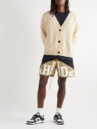 Rhude - Wide-Leg Logo-Print Shell Drawstring Shorts - Black