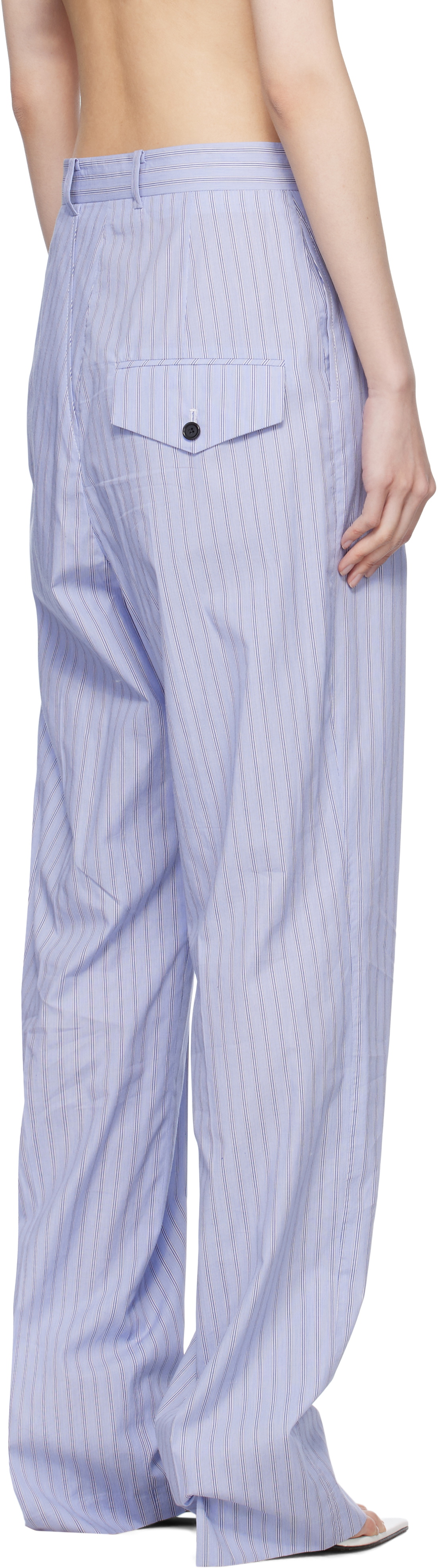 Pushbutton Blue Stripe Front Pocket Lounge Pants