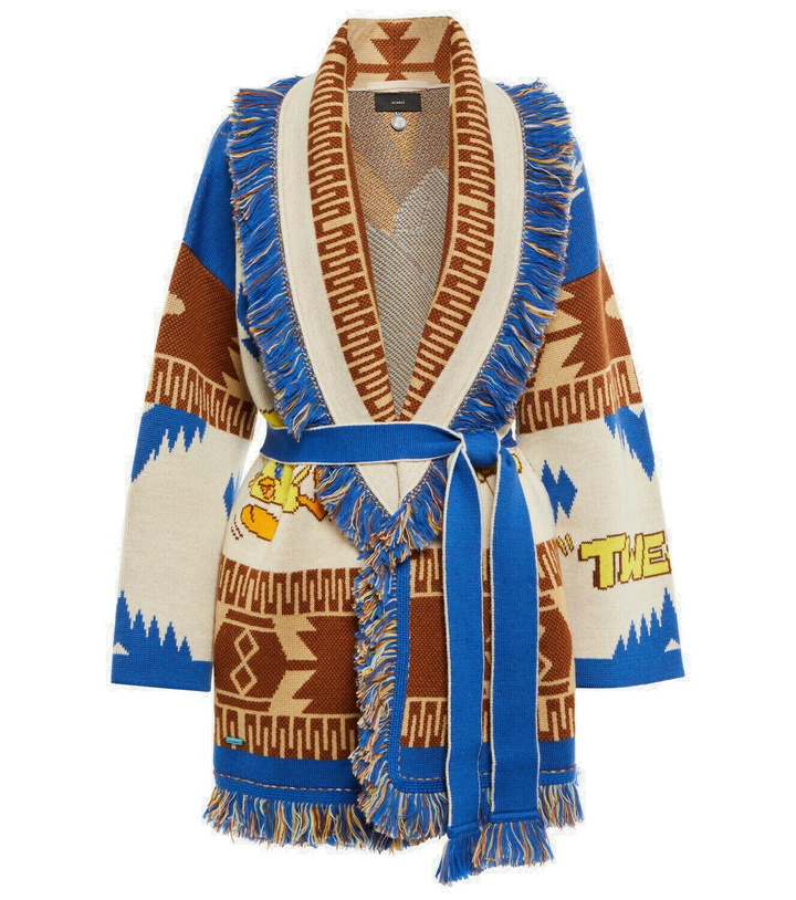 Photo: Alanui - x Looney Tunes Tweety Cowboy Icon wool jacquard cardigan