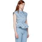 Marques Almeida Blue Denim Detachable Sleeve Jacket