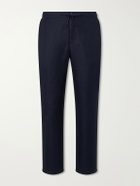 Frescobol Carioca - Mendes Straight-Leg Linen and Cotton-Blend Twill Drawstring Trousers - Blue
