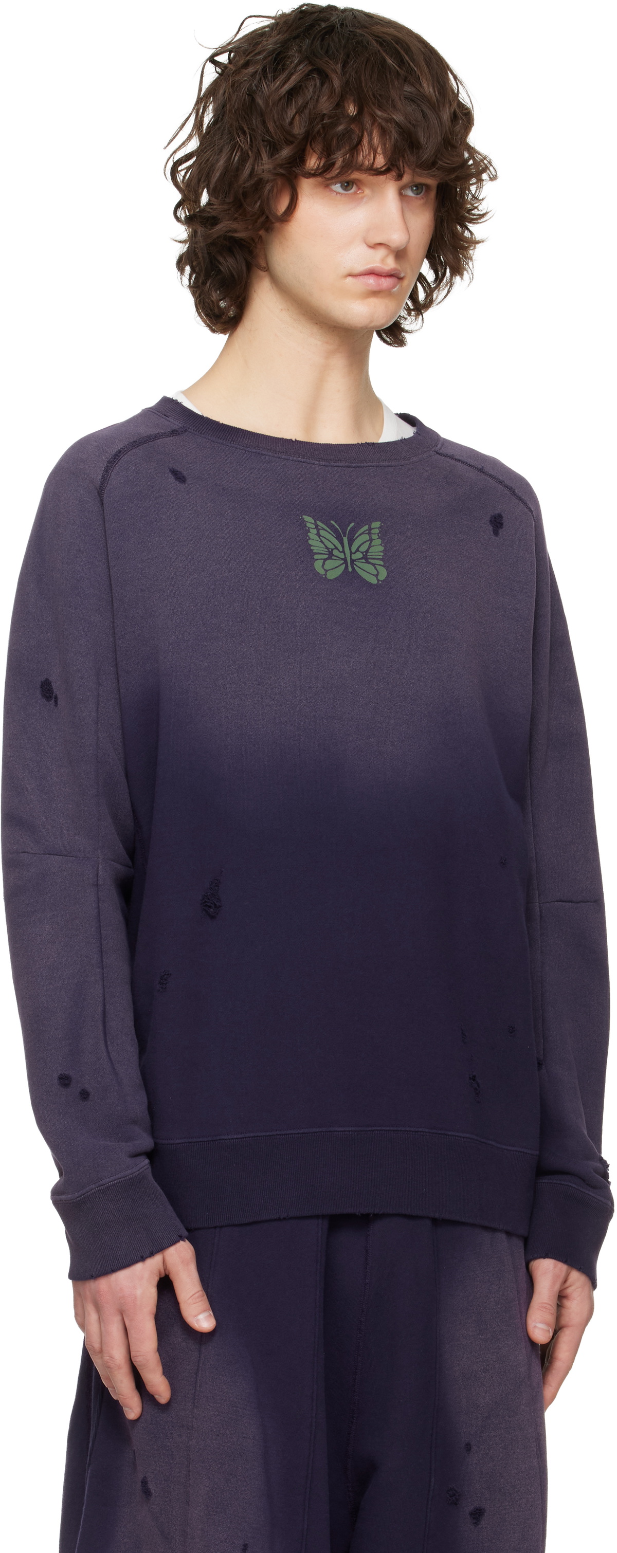 NEEDLES Purple Deconstructed Sweatshirt