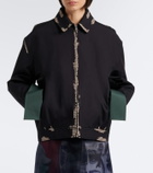 Prada Houndstooth devoré cotton blouson jacket