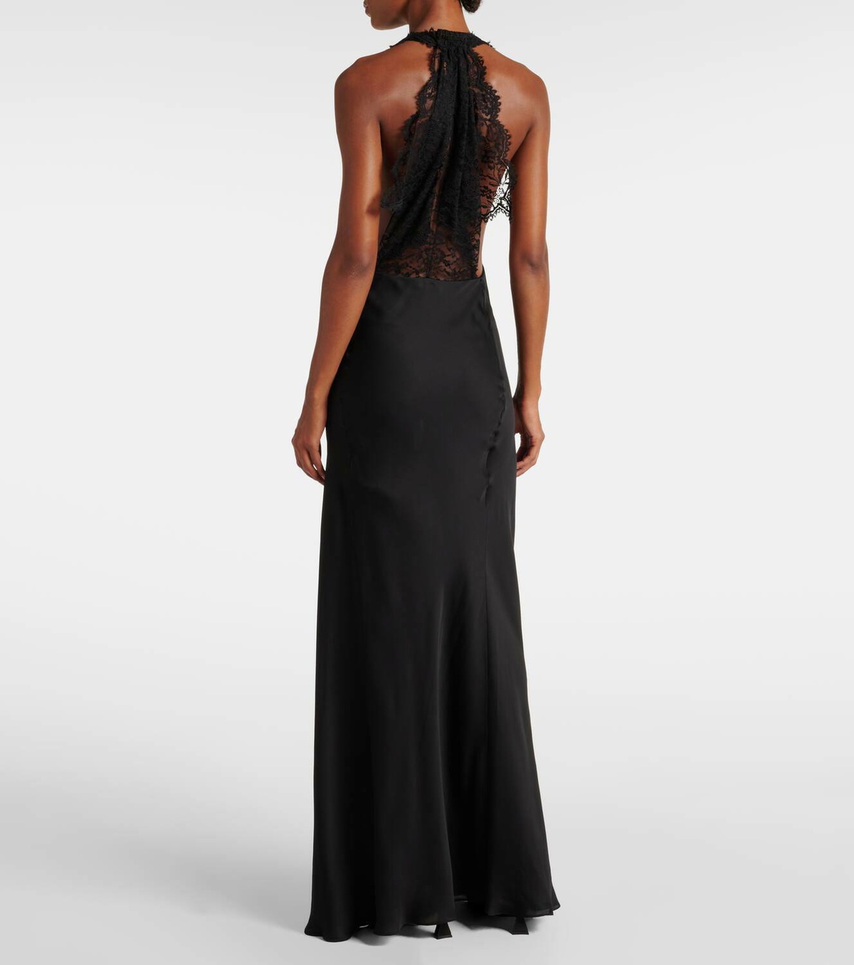 knee length dresses for ladies Better Believe Lace Insert Maxi Dress Black main image 0
