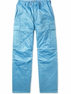 Auralee - Straight-Leg Quilted Nylon-Ripstop Drawstring Cargo Trousers - Blue