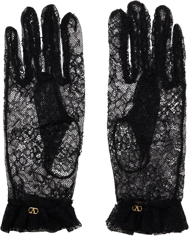 Photo: Valentino Garavani Black VLogo Signature Lace Gloves