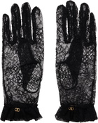 Valentino Garavani Black VLogo Signature Lace Gloves