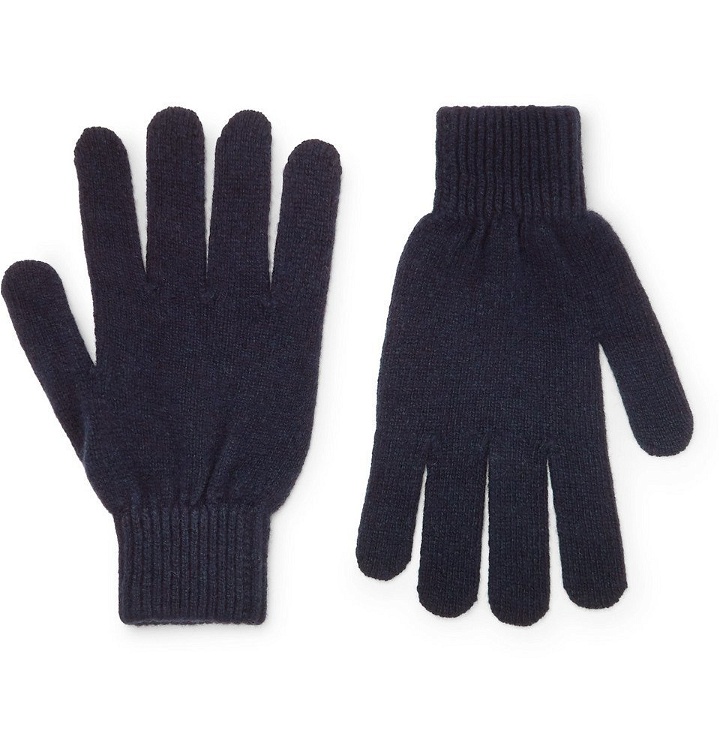Photo: Paul Smith - Cashmere and Merino Wool-Blend Gloves - Men - Navy