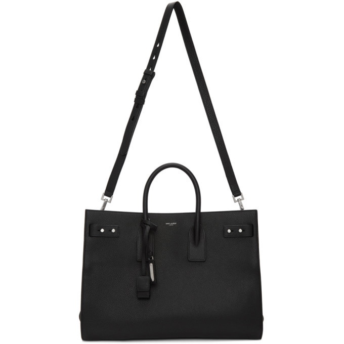 Photo: Saint Laurent Black Grained Large Sac De Jour Tote