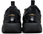 BALMAIN Black & Gold Cosmic Dust Glazed Leather Sneakers