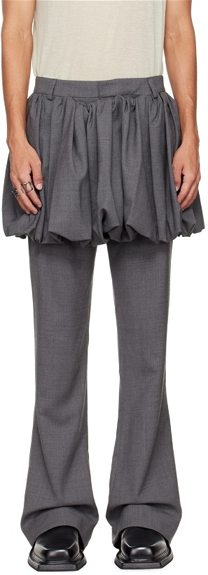 Photo: AARON ESH SSENSE Exclusive Gray Layered Trousers