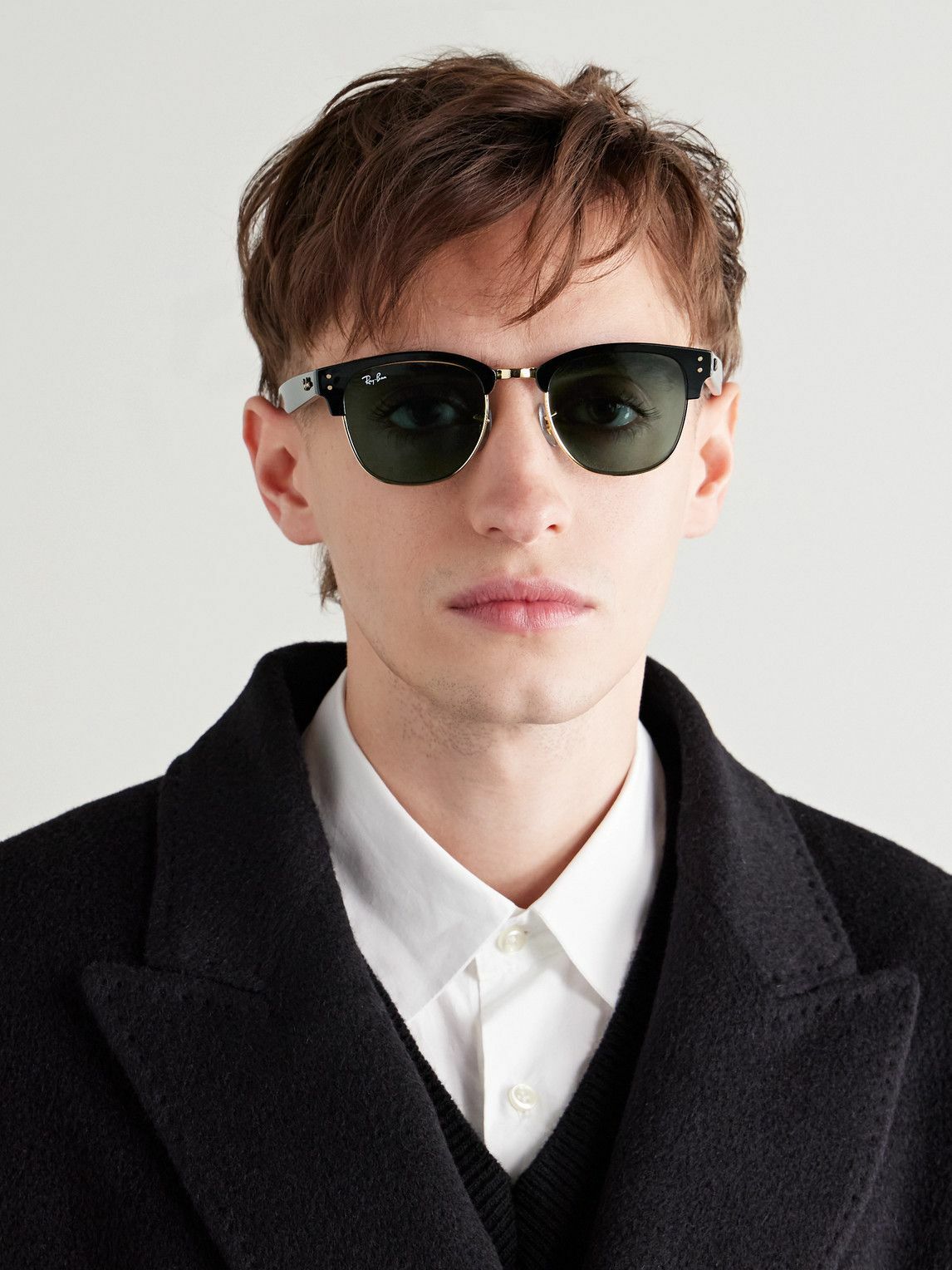 Ray-Ban - Clubmaster Reverse D-Frame Acetate and Gold-Tone Sunglasses Ray Ban