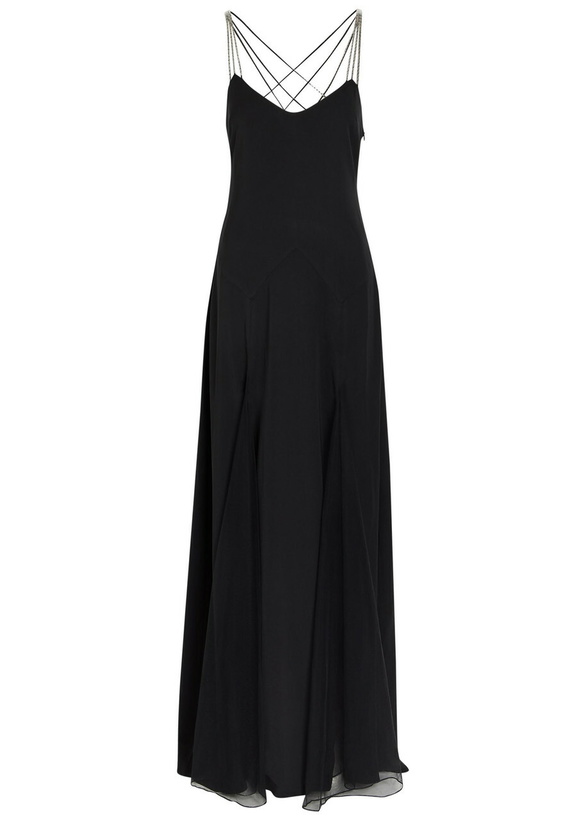 Photo: Anna October Ariadne Embellished Stretch-crepe Maxi Dress Black